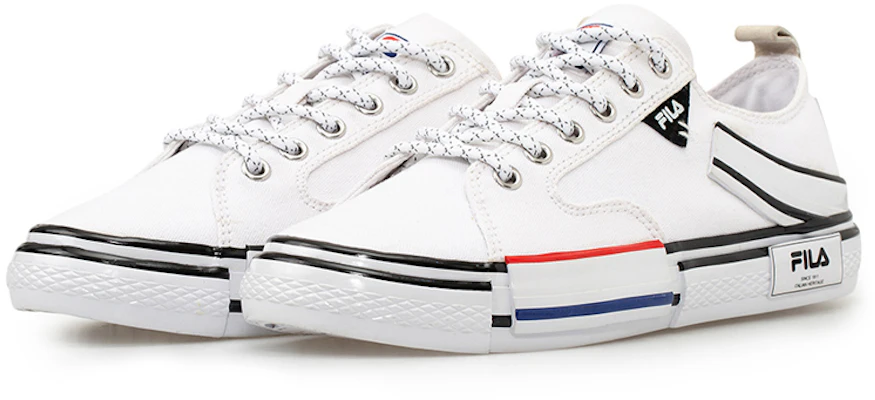 FILA Block Reform Canvas Sneakers White/Black T12M034401FWT Order FILA Block Reform Canvas Sneakers White/Black T12M034401FWT