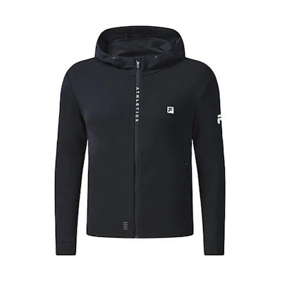 FILA Blue Full-Zip Hoodie Jacket with Logo Design A11M241509FNV
