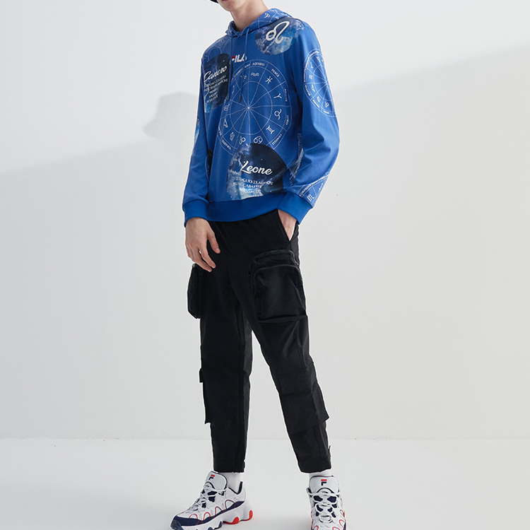 FILA Blue Hoodie with Embroidered Logo and Fun Print Design F11M038213GDB 圖 6