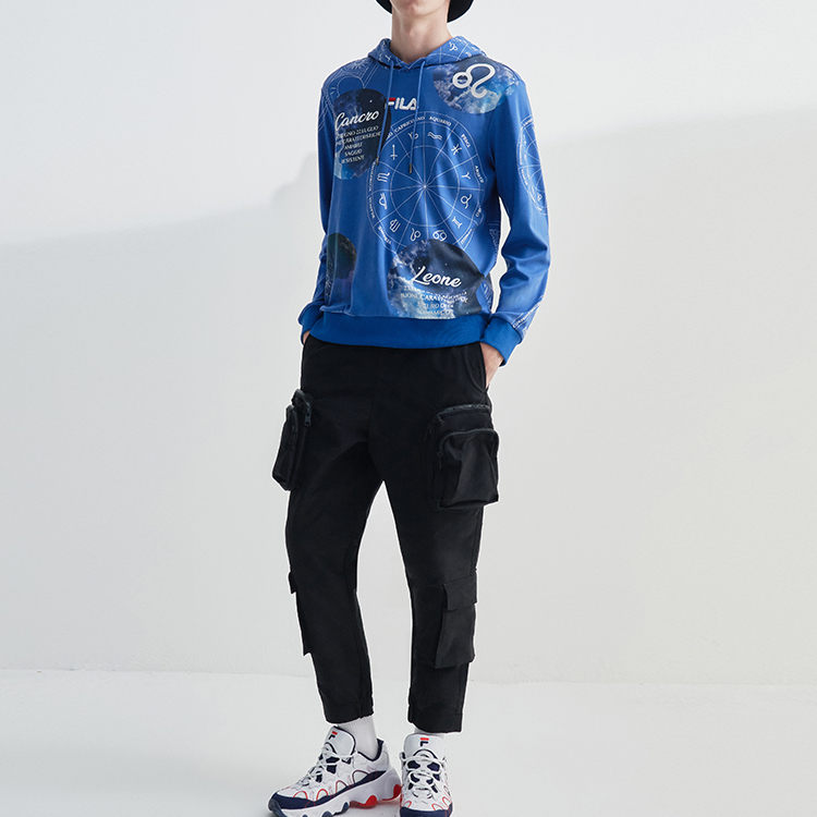 FILA Blue Hoodie with Embroidered Logo and Fun Print Design F11M038213GDB 圖 7