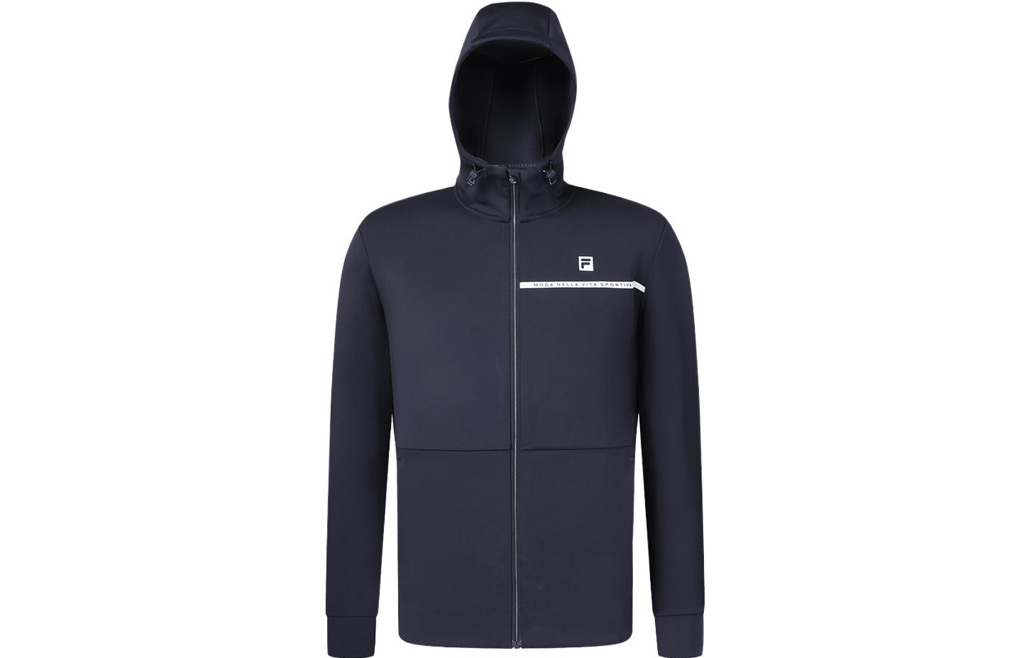 FILA Blue Knit Jacket with Letter Print and Hood for Gym A11M341502FNV 圖 2