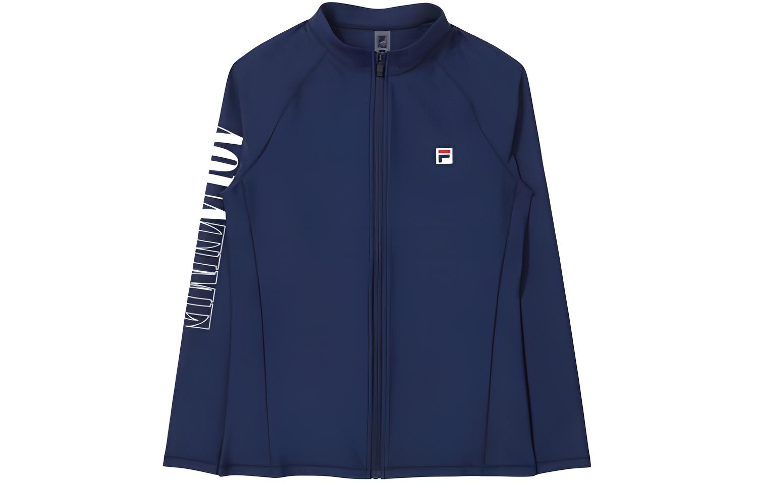 FILA Blue Letter Print Slim Fit Zipper Jacket FS2RTE2401M-INA