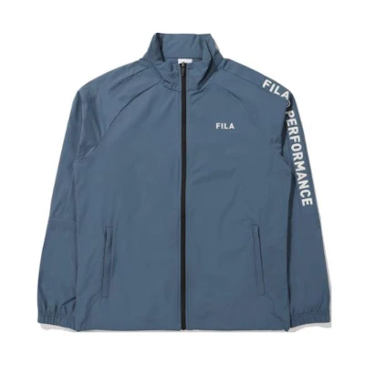 FILA Blue Letter Print Zip-Up Sports Jacket FS2JKE1202M-GSU