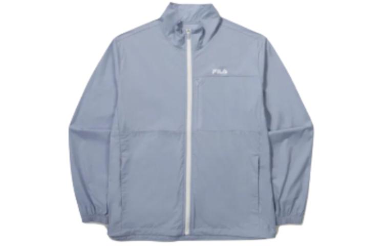 FILA Blue Logo Print Zip-Up Stand Collar Jacket FS2JKG2201M-HBU