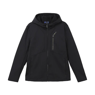 FILA BLUE Series Black Hooded Long Sleeve Down Jacket F11M342912R-BK