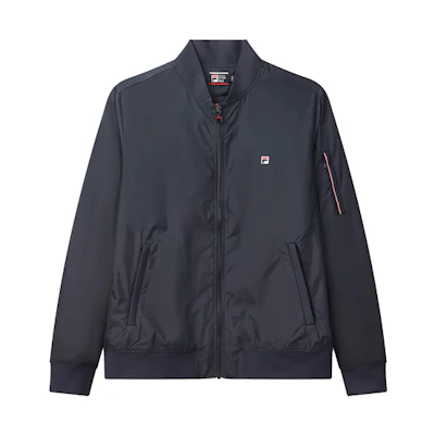 FILA Blue Solid Color Embroidered Logo Woven Jacket F11M031702F-NV