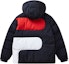 Buy FILA Blue Winter Colorblock Logo Hooded Down Jacket F51M148920FNV