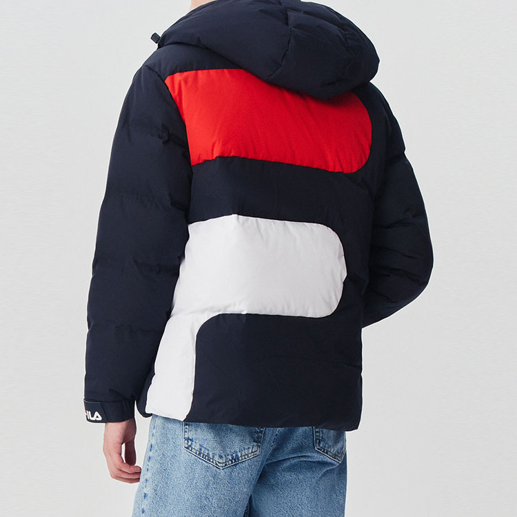 Purchase FILA Blue Winter Colorblock Logo Hooded Down Jacket F51M148920FNV
