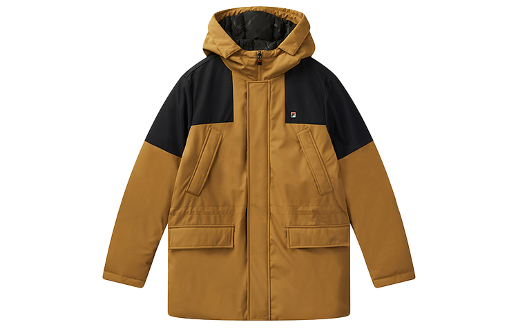 FILA Bone Brown Fleece-Lined Windproof Hooded Down Jacket Winter F11M041910F-BN 圖 2