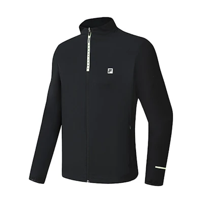 FILA Breathable Black Athletics Logo Print Casual Woven Jacket A11M223703F-BK