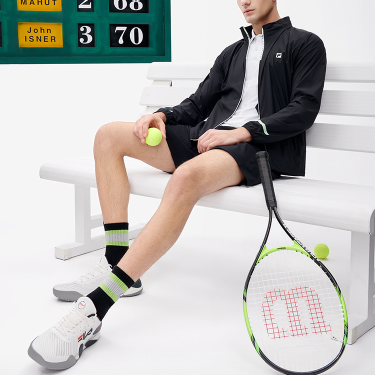 FILA Breathable Black Athletics Logo Print Casual Woven Jacket A11M223703F-BK 圖 4