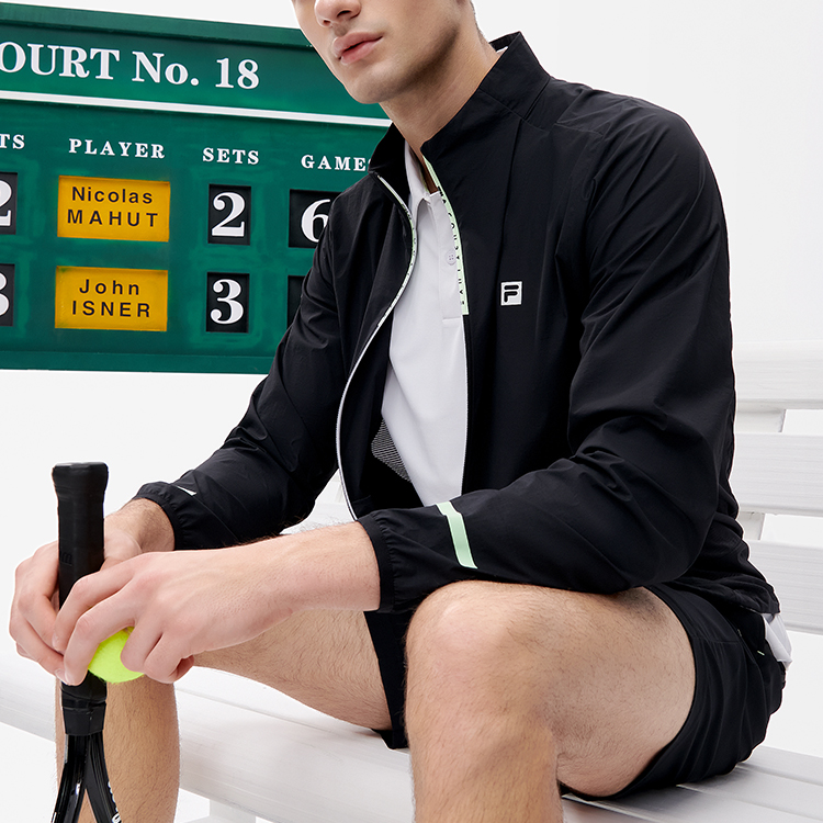 FILA Breathable Black Athletics Logo Print Casual Woven Jacket A11M223703F-BK 圖 7