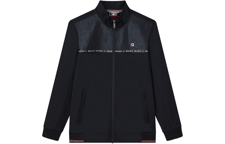 FILA Breathable Knit Letter Print Jacket - Legend Blue F11M131502F-NV