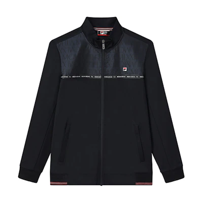FILA Breathable Knit Letter Print Jacket - Legend Blue F11M131502F-NV