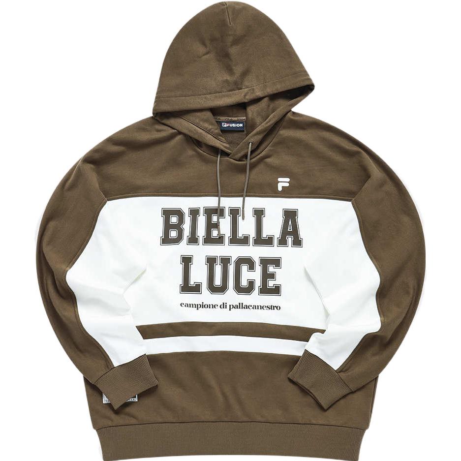 FILA Brown Colorblock Logo Knit Sweatshirt Fashionable Streetwear T11M315201FDR