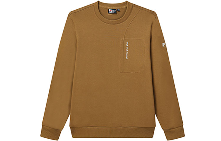 FILA Brown Crewneck Sweatshirt with Letter Print Design F11M132257F-BN