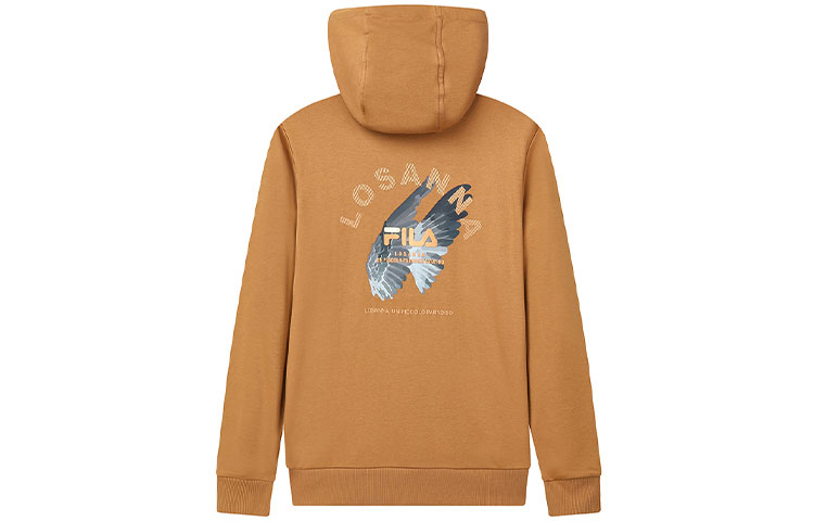 FILA Brown Hoodie with Wing Letter Print Back Design F11M138255F-BN