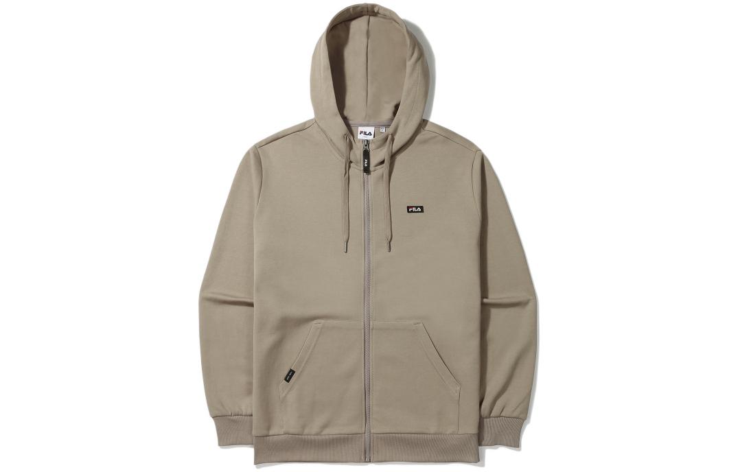 FILA Brown Logo Embroidered Zip-Up Sweatshirt FE2FTE6302X-DBE