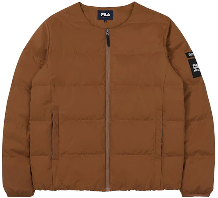 FILA Brown Unisex Down Jacket with Logo Patch and Zipper FS2DJF4134X-BRN Buy FILA Brown Unisex Down Jacket with Logo Patch and Zipper FS2DJF4134X-BRN