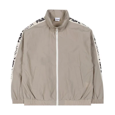 FILA Brown Zip-Up Jacket with Logo Tape Details FE2JKC5121X-LBE