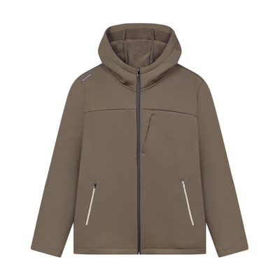 FILA Caramel Brown Solid Color Hoodie Knit Jacket Casual Style F11M412503F-BN
