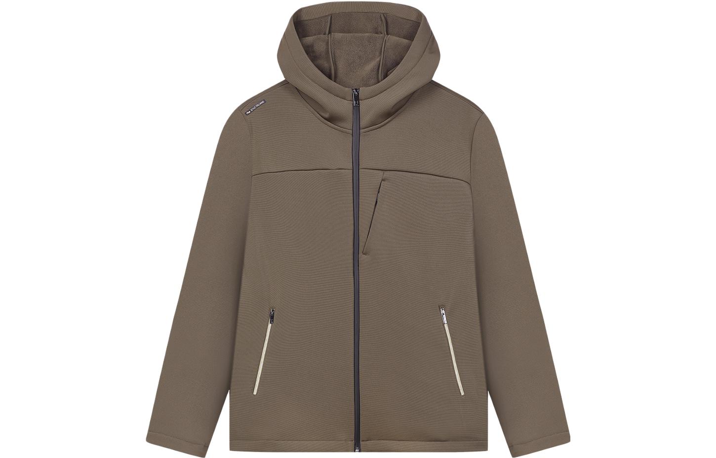 FILA Caramel Brown Solid Color Hoodie Knit Jacket Casual Style F11M412503F-BN 圖 2