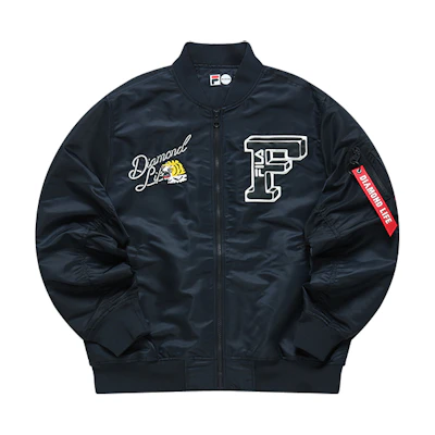 FILA Cartoon Casual Loose Baseball Woven Jacket Men’s Dark Indigo Blue T11M212708F-NV