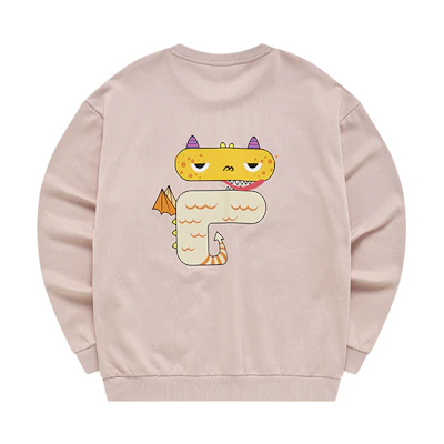 FILA Cartoon Graphic Crewneck Loose Fit Sweatshirt Unisex Red Pink T11U243202F-PK