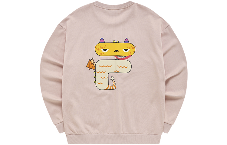 FILA Cartoon Graphic Loose Knit Pullover Sweatshirt Unisex Red Pink T11U243204F-PK