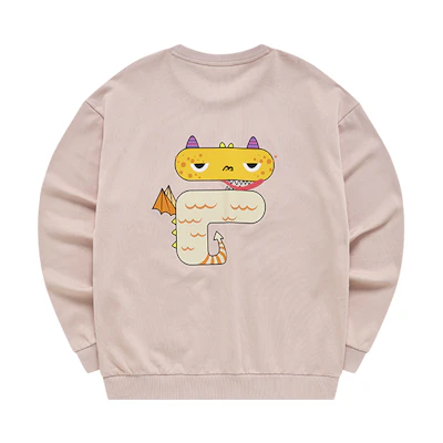 FILA Cartoon Graphic Loose Knit Pullover Sweatshirt Unisex Red Pink T11U243204F-PK