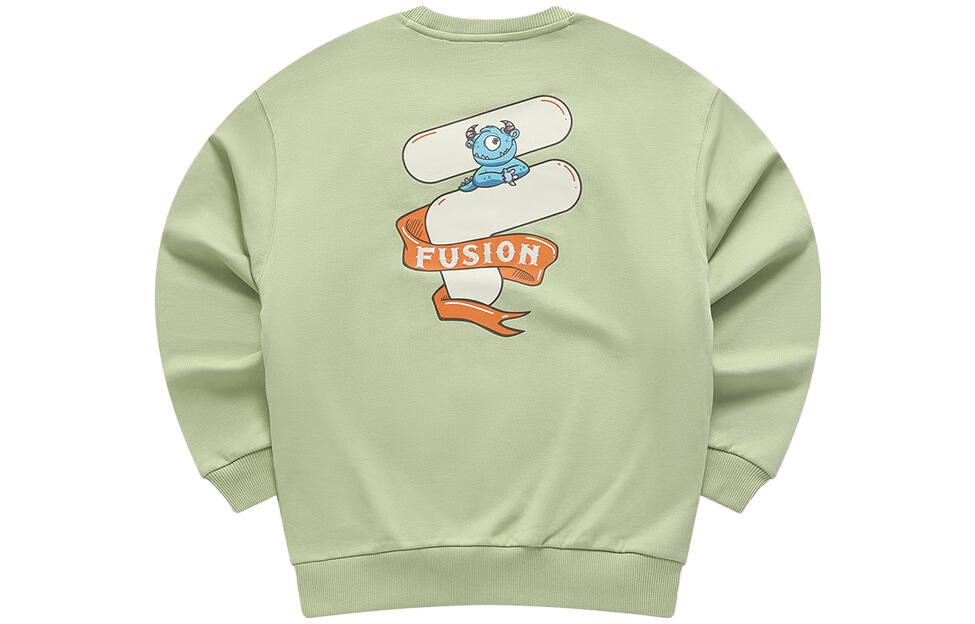 FILA Cartoon Logo Crewneck Knit Pullover Sweatshirt Unisex Lime Green T11U413206F-GN