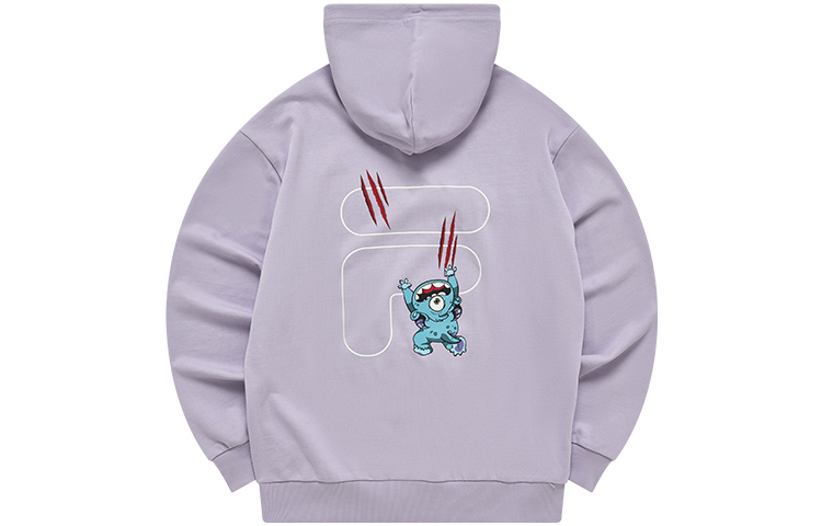 FILA Cartoon Logo Loose Knit Cotton Hoodie Unisex - FAntasy Purple T11U243203F-VT