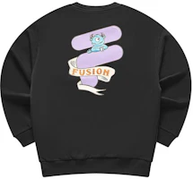 FILA Cartoon Logo Printed Crewneck Knit Pullover Sweatshirt Black Unisex T11U413206F-BK FILA Cartoon Logo Printed Crewneck Knit Pullover Sweatshirt Black Unisex T11U413206F-BK