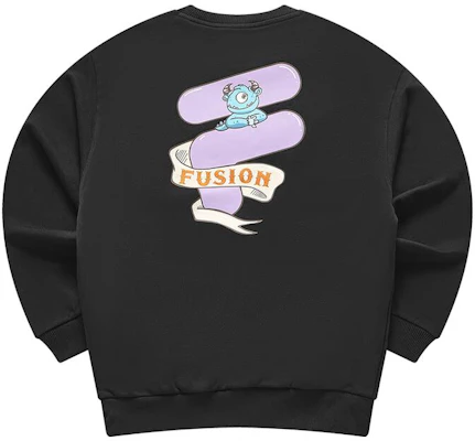 FILA 卡通Logo印花黑色圓領針織長袖上衣 男女款 T11U413206F-BK Buy FILA 卡通Logo印花黑色圓領針織長袖上衣 男女款 T11U413206F-BK