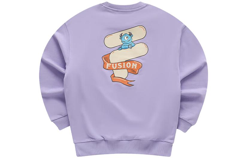 FILA Cartoon Logo Purple Tulip Unisex Pullover Crewneck Sweatshirt T11U413206F-VT