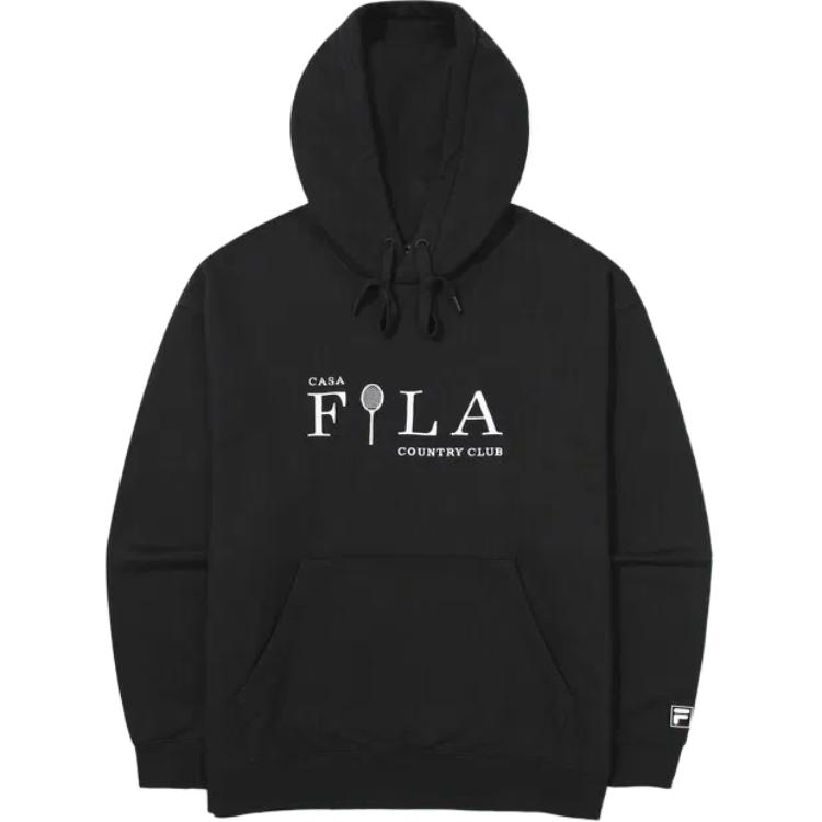 FILA CASA Black Unisex Tennis Hoodie - Comfortable and Casual Pullover FS2POG3391X-BLK