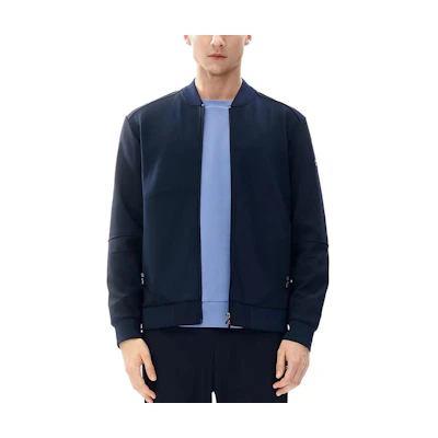 FILA Casual Baseball Collar Knit Jacket - Solid Color in Legendary Blue F11M241501F-NV