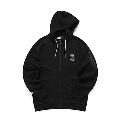 FILA Casual Black Knit Hoodie Cardigan Jacket T11M135501F-BK