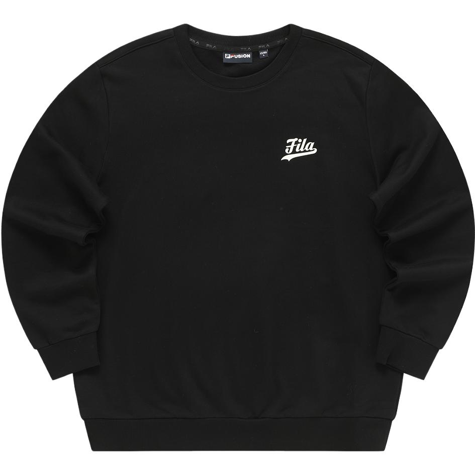 FILA Casual College Style Letter Crewneck Colorblock Sweatshirt - Black T11M342205F-BK