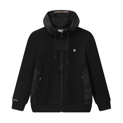 FILA Casual Colorblock Hooded Knit Jacket F11M118506F-BK