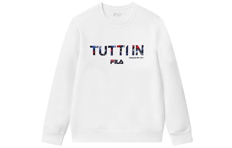 FILA Casual Crewneck Logo Print Sweatshirt White F51M118209F-WT