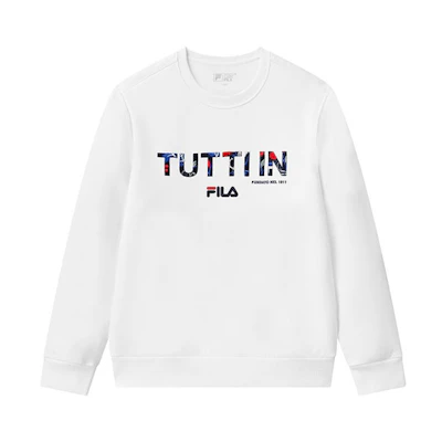 FILA Casual Crewneck Logo Print Sweatshirt White F51M118209F-WT