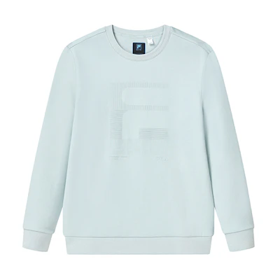 FILA Casual Grey Knit Pullover Sweater with Simple Logo Design F11M242205F-GY