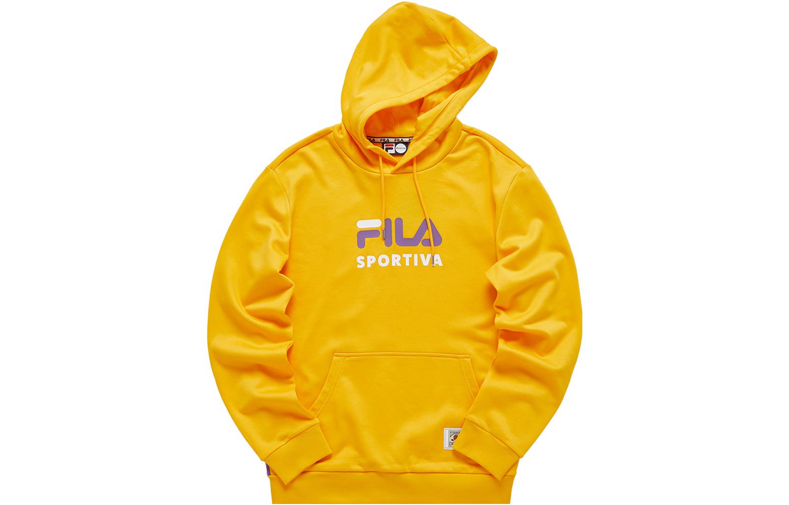 FILA Casual Hoodie with Letter Logo Print in Bright Yellow - Unisex T11U112210F-YE