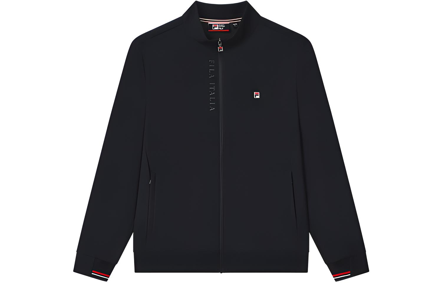 FILA Casual Knit Long-Sleeve Jacket Logo Print - Legend Blue F11M231504F-NV