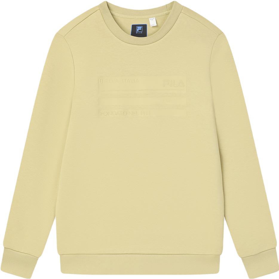 FILA Casual Knit Pullover Basic Crewneck Sweatshirt in Ginger Yellow F11M342210F-YE