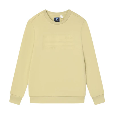 FILA Casual Knit Pullover Basic Crewneck Sweatshirt in Ginger Yellow F11M342210F-YE