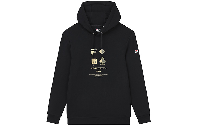 FILA Casual Knit Pullover Hoodie in Black F11M218213F-BK