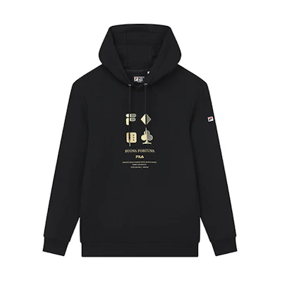 FILA Casual Knit Pullover Hoodie in Black F11M218213F-BK