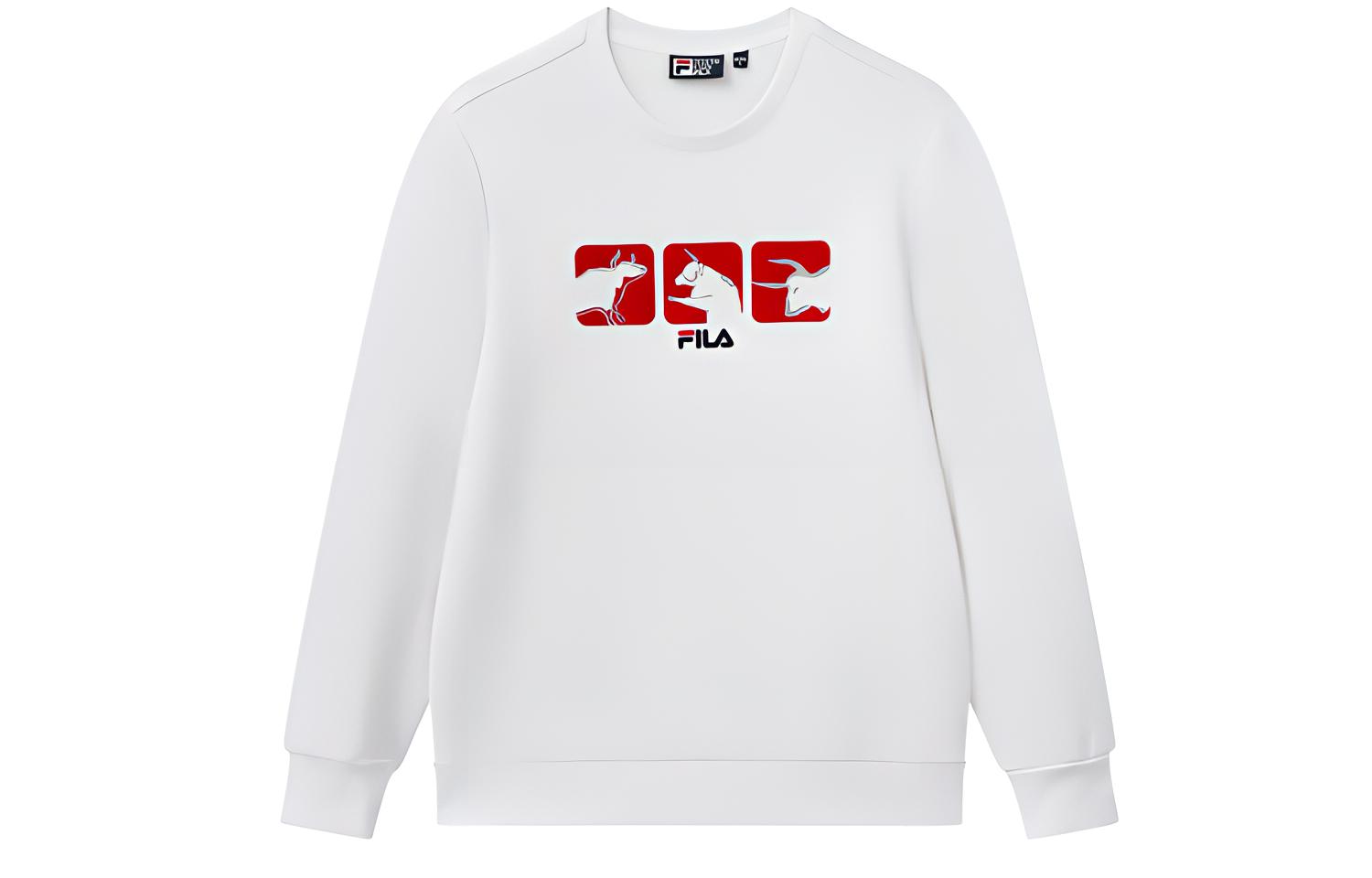 FILA Casual Knit Pullover Sweatshirt Standard White F11M118297F-WT
